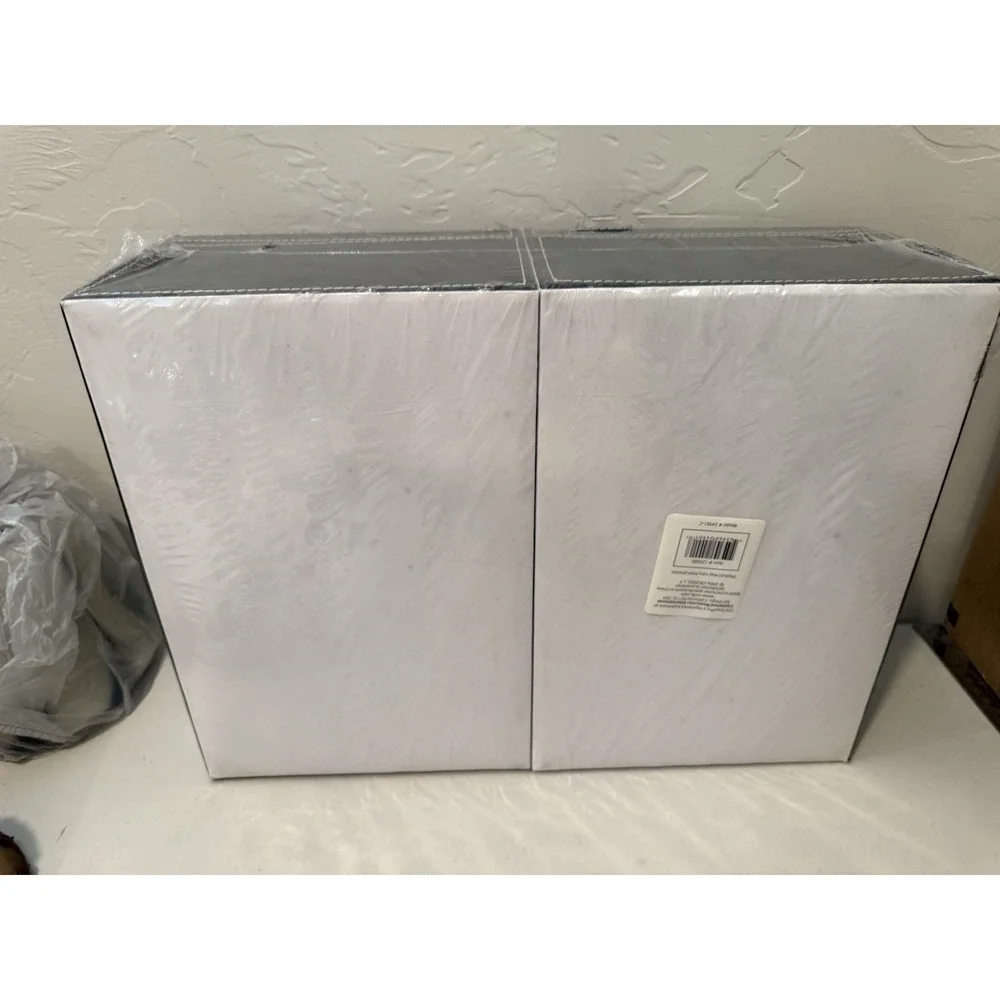OLD TOWN Bonded Black Leather Photo Storage Boxes 2 pack 1300+ Photos